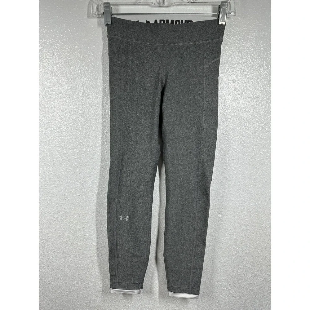 Under Armour Leggings Womens XS Gray HeatGear Compression Athletic Pants Workout